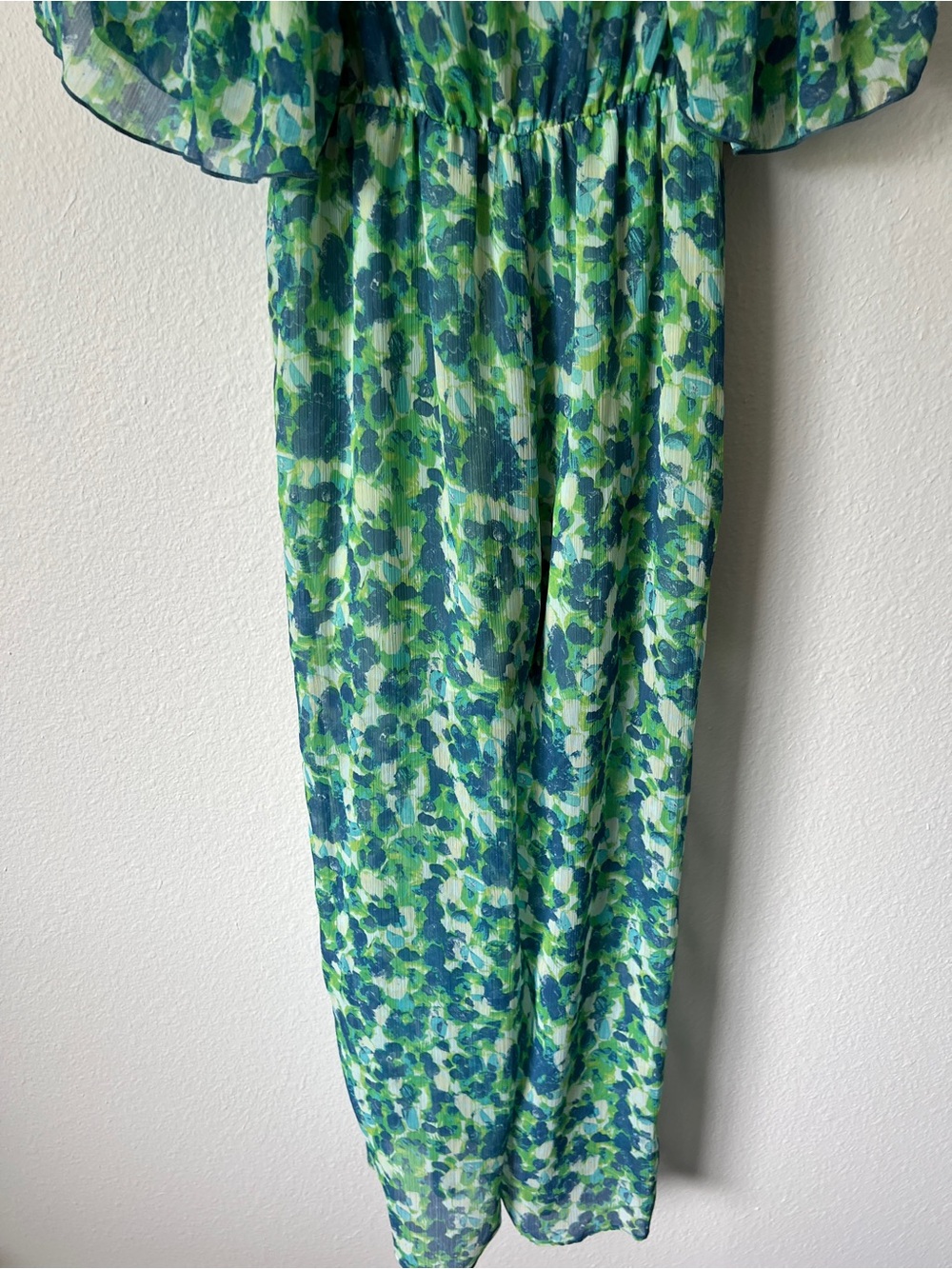 Zara Floral Jumpsuit Green Blue Size xsmall NWT - Picture 4 of 7